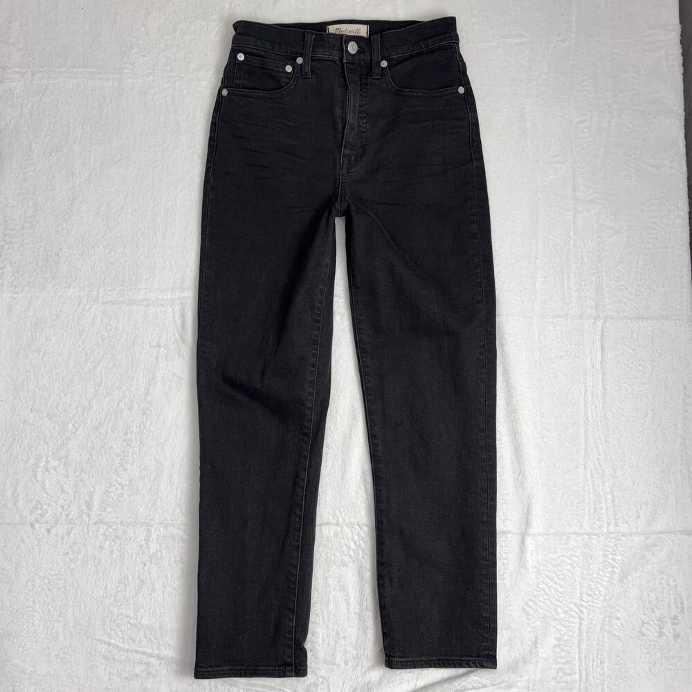 Madewell Classic Straight Jean Women's 24 Black Denim Grunge Chic Mom Normcore